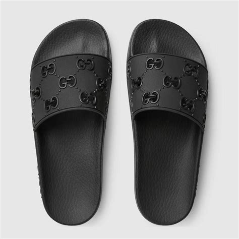 gucci slide black|Gucci black slides women.